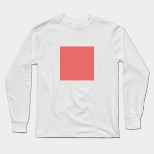 Solid Salmon Orange pink Monochrome Minimal Design Long Sleeve T-Shirt